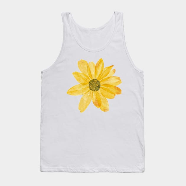 Little Yellow Daisy  Flower Tank Top by MariamChelidze